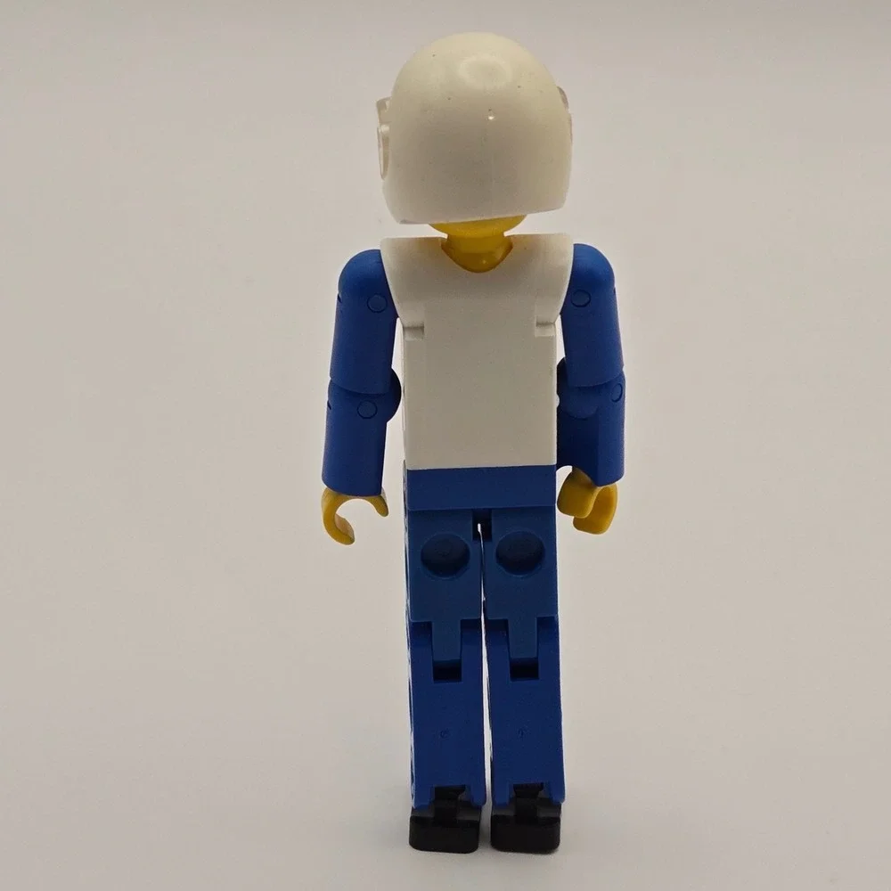 Lego 3.5" Technic Figure Blue White Pilot Driver Vintage Action Figure Toy - Picture 2 of 6